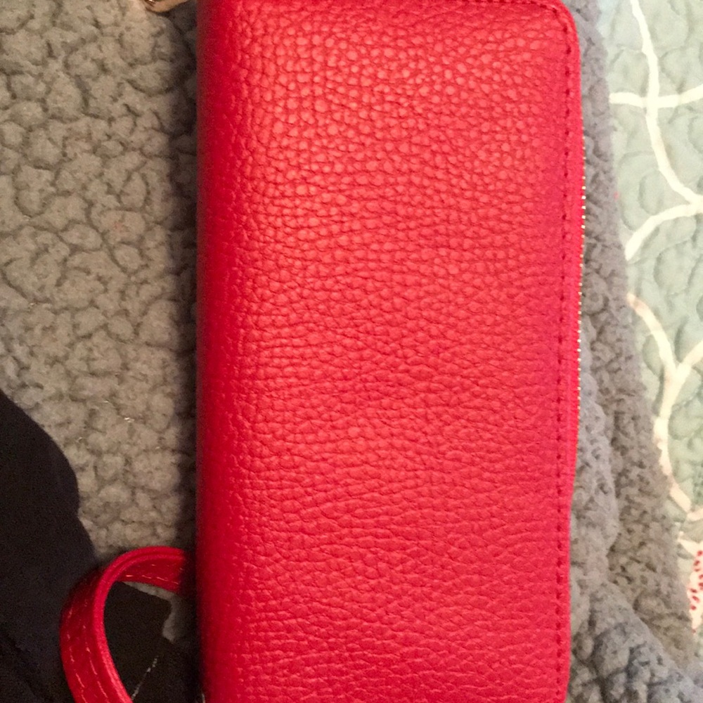 Red wristlet wallet